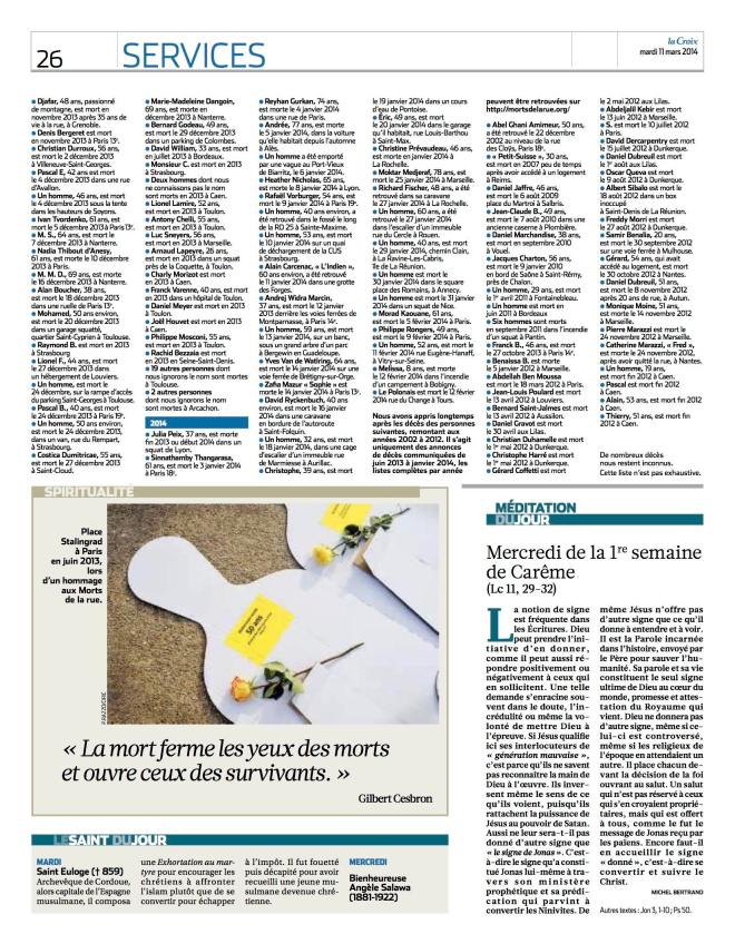 morts dans la rue trois bonne